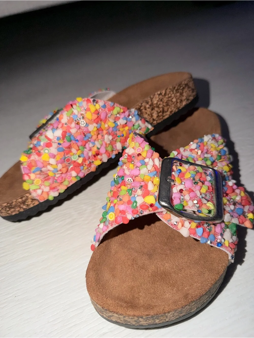 Multicolor Confetti Slide Sandals